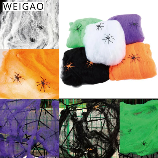 Halloween Decoration Spider Cotton Thread Spider Web Party Props Haunted House Artificial Spider Web Home Scary Party Decora